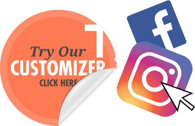 try our customizer - promotional sticker follow us on instagram
