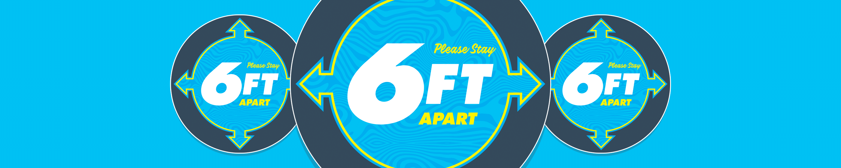 6ft Apart Vinyl Sticker (Blue) Cover Image