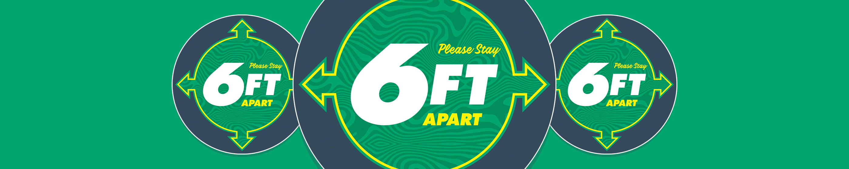 6ft Apart Vinyl Sticker (Green) Cover Image