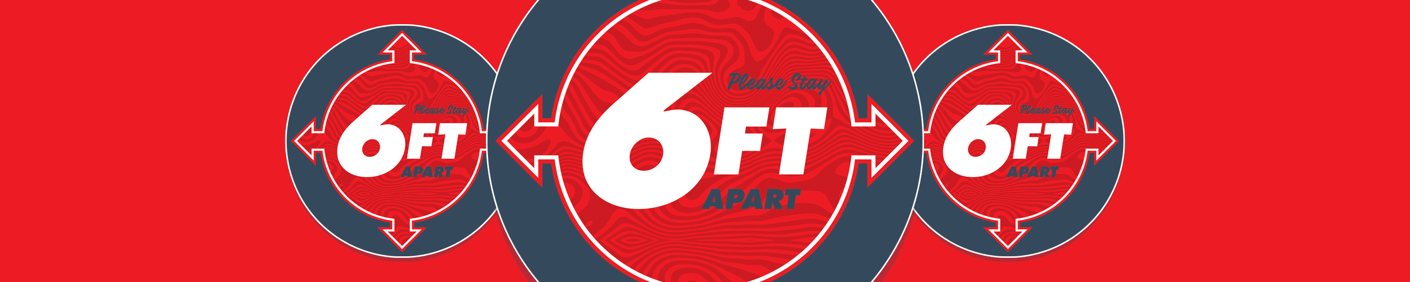 6ft Apart Vinyl Sticker (Red) Cover Image